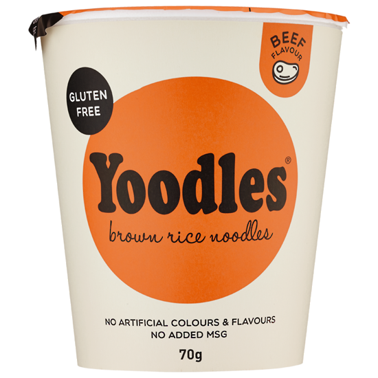 Yoodles Beef Flavour Brown Rice Cup Noodles 70g