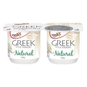 Yoplait Yoghurt Twin Greek Natural 125g pottle