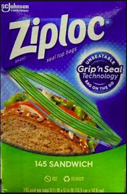 Ziploc Sandwich Grip n Seal, 145 ct