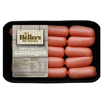 Hellers Angus Beef Breakfast Sausages Gluten Free