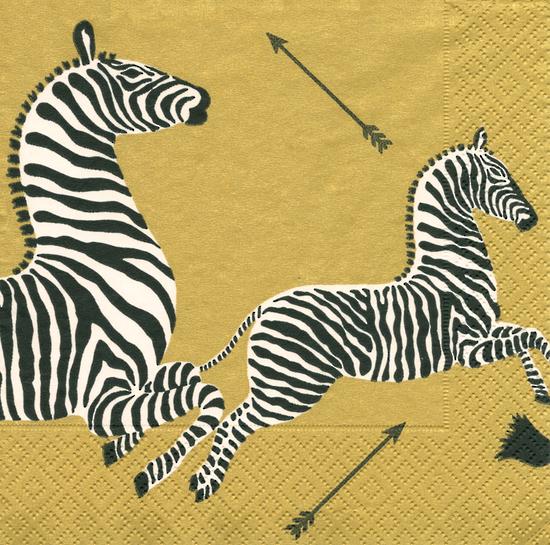 Napkin Zebras Gold