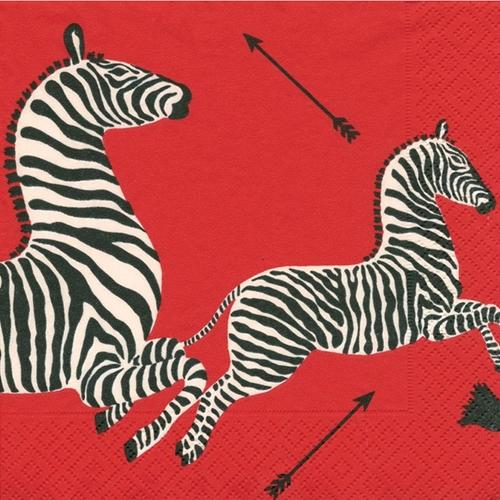 Napkin Zebras Red