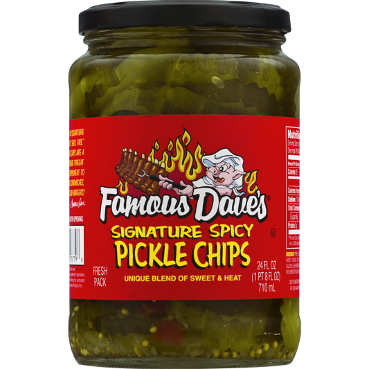 Famous Dave's Signature Spicy Pickle Chips 24 Fl oz