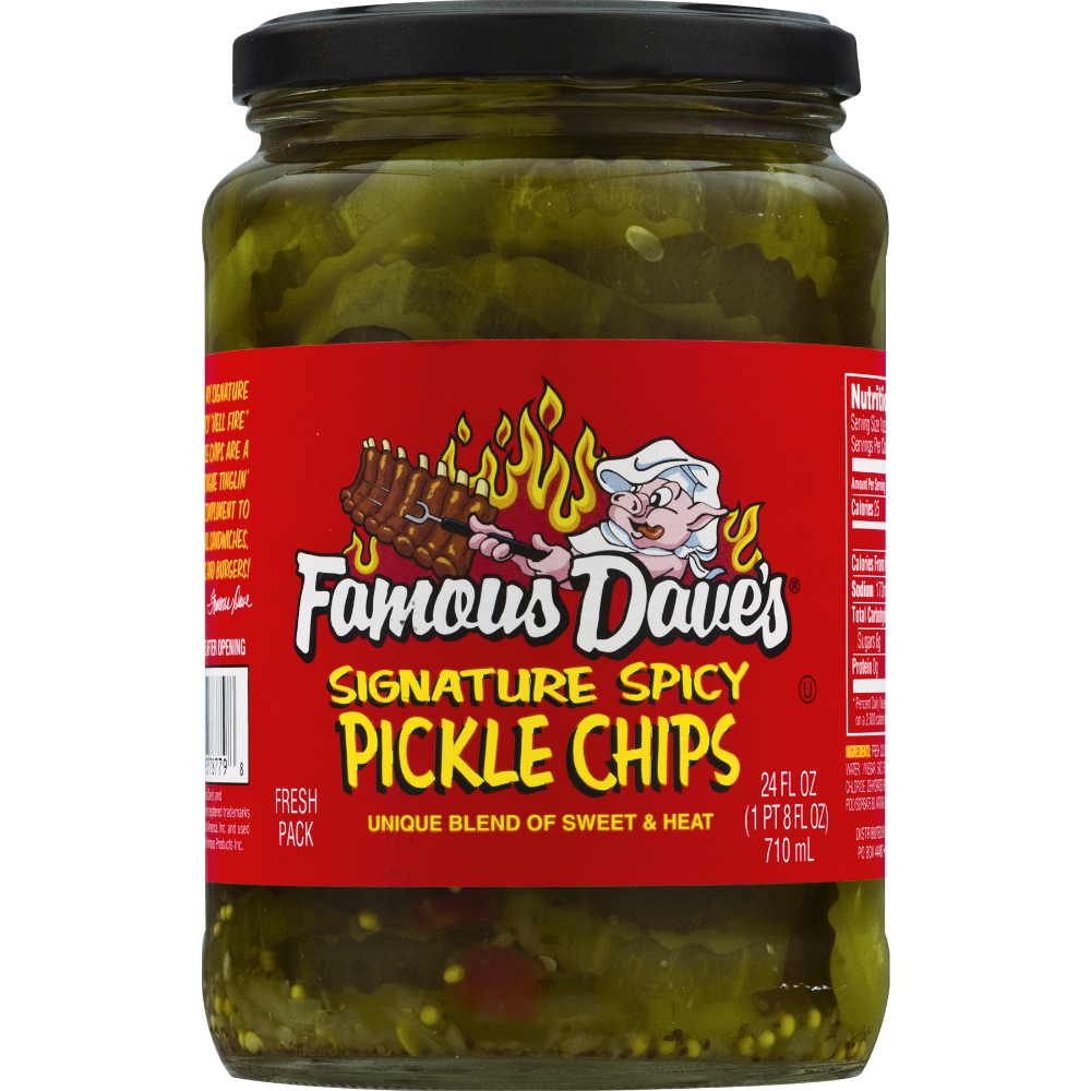 Famous Dave's Signature Spicy Pickle Chips 24 Fl oz