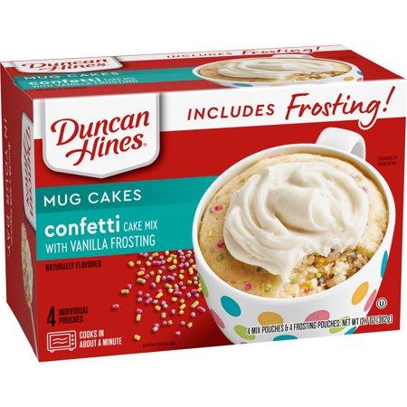 Duncan Hines Mug Cakes Confetti Cake Mix with Vanilla Frosting 4 Individual Pouches