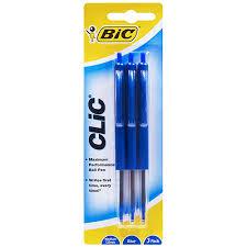 Bic Clic Pens Blue 3pk