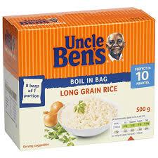 Uncle Bens Long Grain Rice Boil'nBag 500g