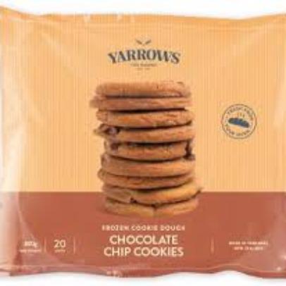 Yarrows Frozen Cookie Dough Choc Chip 20pk