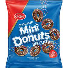 Griffins Choc Iced Mini Donuts Biscuits 80g