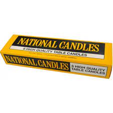 National Table Candles 6pk