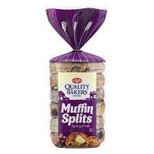 Quality Bakers Muffin Splits 390g/6 Frozen