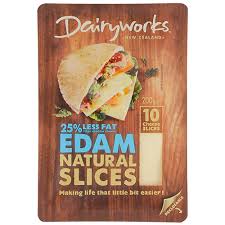 Dairyworks Edam Natural Cheese Slices 500g