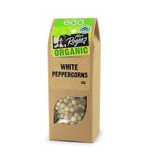 Mrs Rogers Organic Peppercorns White 20g