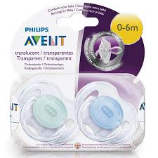 Philips AVENT 0-6m Translucent Soother 2pk