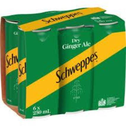 Schweppes Ginger Ale Cans 6pack 250ml