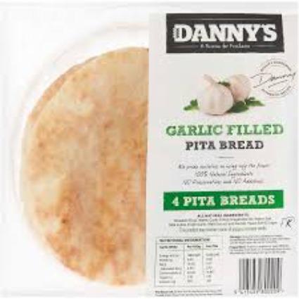 Danny's Garlic Filled Wholemeal Pita Bread 4pk