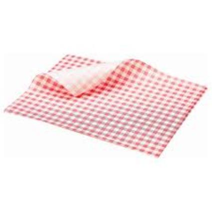 Gingham Red Greaseproof Paper pk20