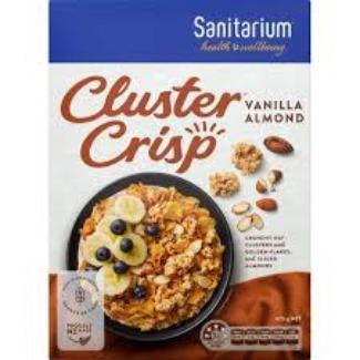 Sanitarium Cluster Crisp Vanilla Almond Cereal 475g