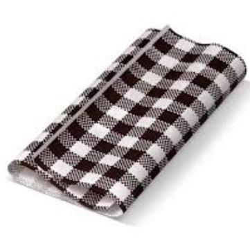 Gingham Black Greaseproof Paper pk20