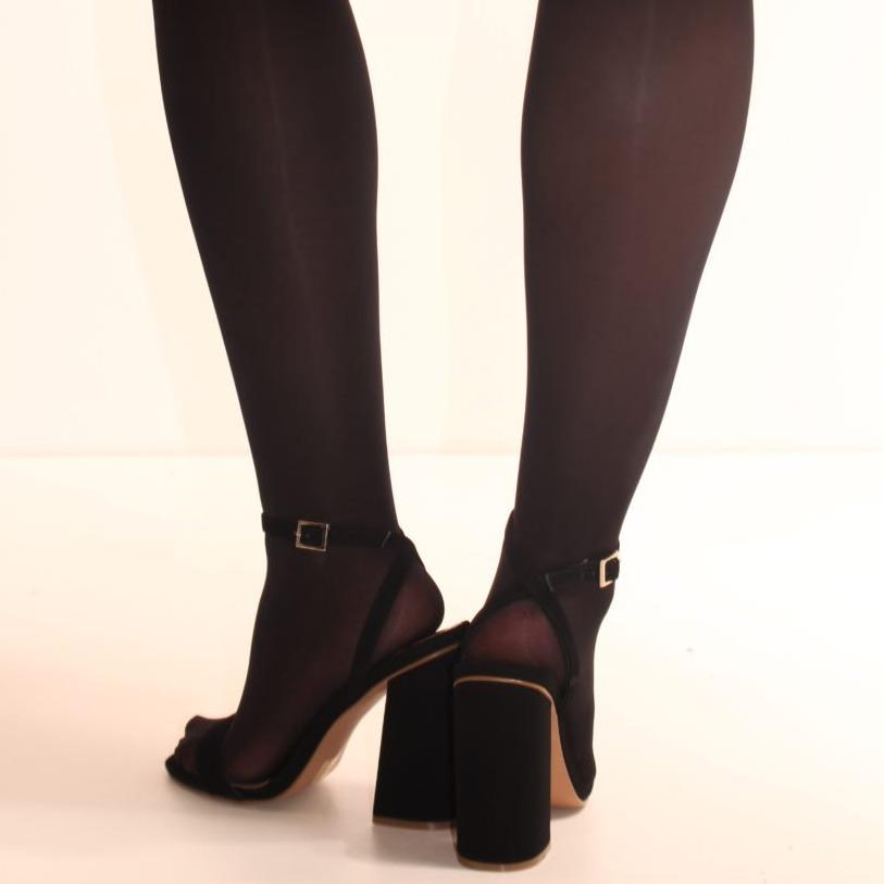 Elegante Black 50 Denier Luxury Opaque Tights Large 2 pr pk