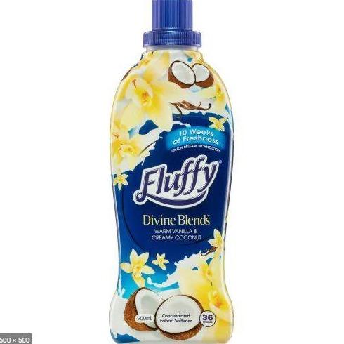 Fluffy Fabric Softener Vanilla & Coconut Concentrated 900ml