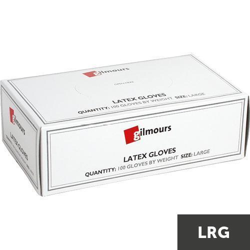 Gilmours Latex Gloves Lrge / pk 100