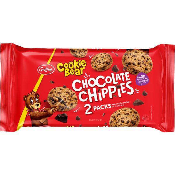 Griffins Cookie Bear Chocolate Chippies Biscuits Twin 320g