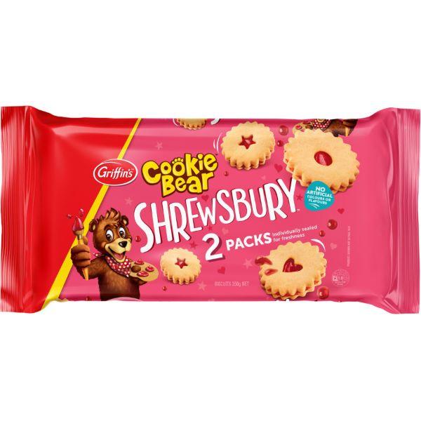 Griffins Cookie Bear Shrewsbury Biscuits Twin 350g