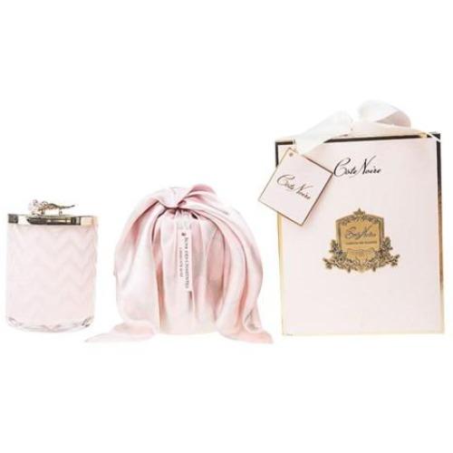 Cote Noire PINK Herringbone Candle with Scarf