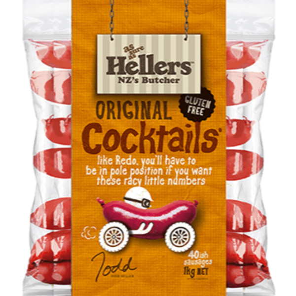 Hellers Cocktail GF Original Precooked Sausages 1kg