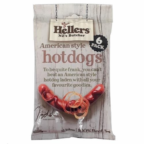 Hellers American Style Hotdogs 6 pk