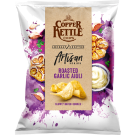 Copper Kettle Artisan Roasted Garlic Aioli Chips 135g