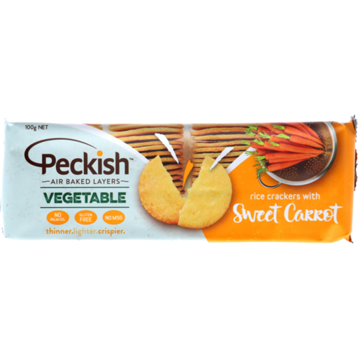 Peckish Sweet Carrot Vegetable Rice Crackers 100g