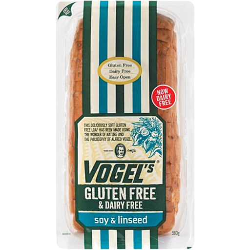 Vogels Gluten Free Bread Soy & Linseed 580g