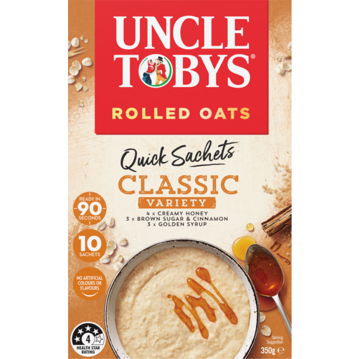 Uncle Tobys Classic Variety Quick Oats 10pk 350g