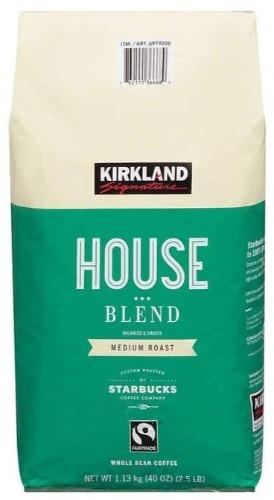 Kirkland House Blend Medium Roast by Starbucks Whole Bean Coffee 2.5lb