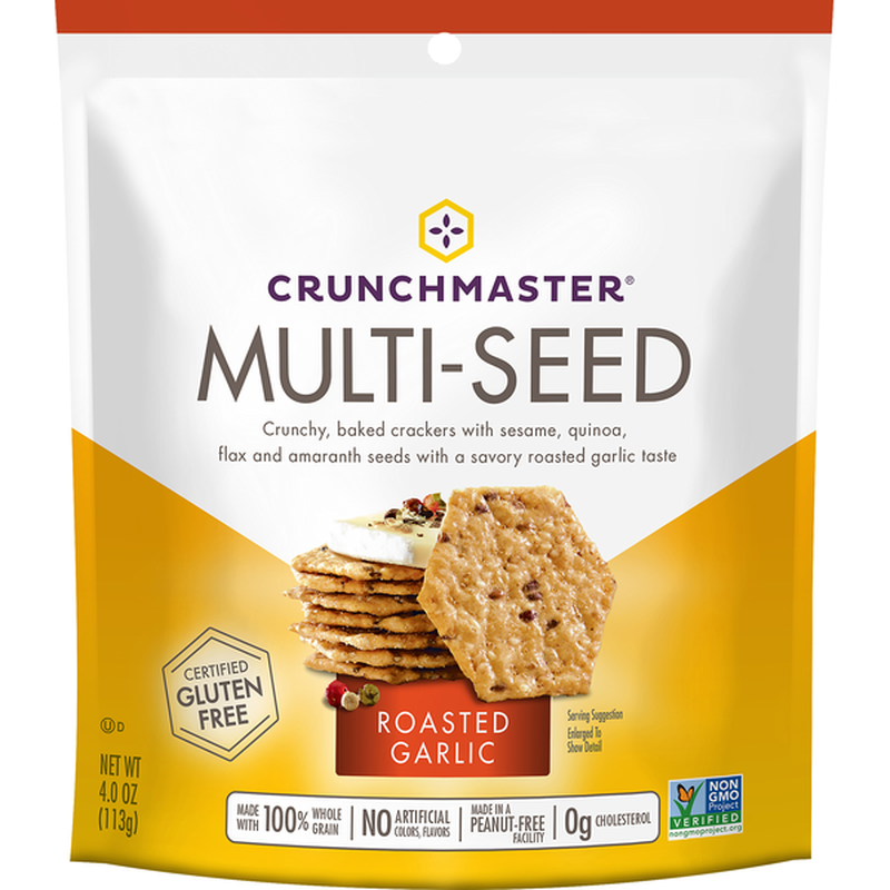 Crunchmaster Multi-Seed Roasted Garlic Crackers 4 oz