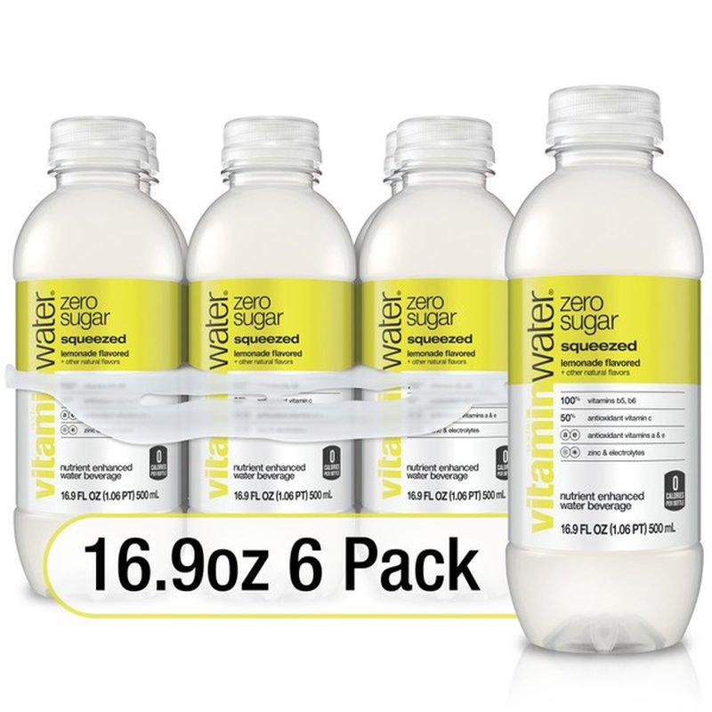 Glaceau Vitamin Water Zero Sugar Squeezed Lemonade Flavored Nutrient  Enhanced  Water Beverage 16.9fl oz 6pk