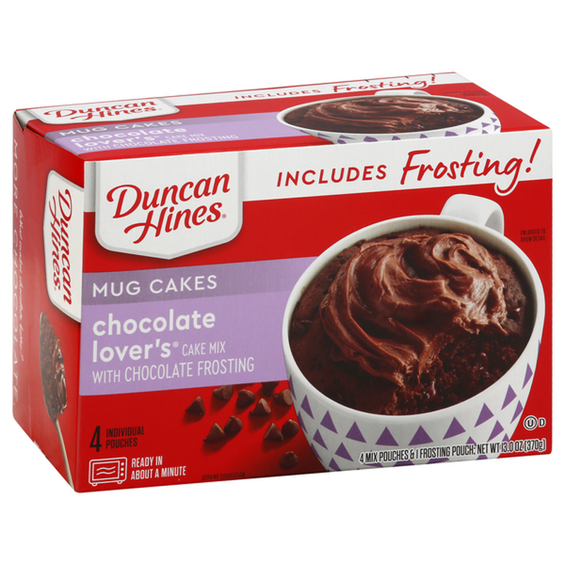 Duncan Hines Chocolate Lover's Cake With Chocolate Frosting 4 Individual Pouches