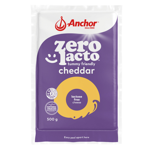Anchor Zero Lactose Cheddar Cheese 500g Block