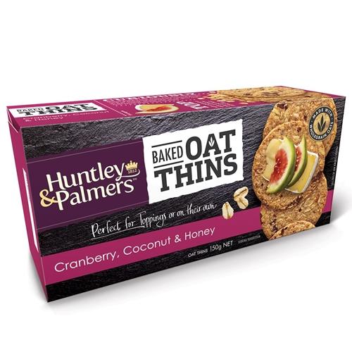 H&P Baked Oat Thin Crackers Cranberry, Coconut & Honey 150g