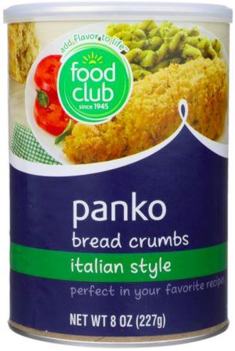 Food Club Panko Italian Style Bread Crumbs 8oz