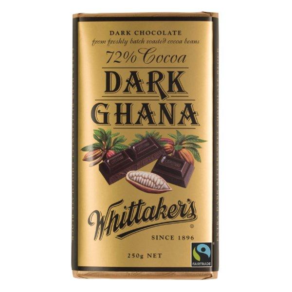 Whittakers 72% Cocoa Dark Ghana Dark Chocolate Block 250g