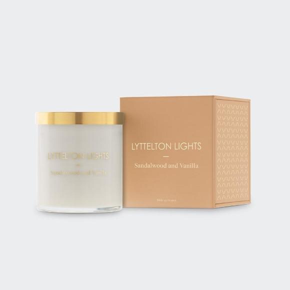 Lyttelton Lights Sandalwood and Vanilla Candle - Medium