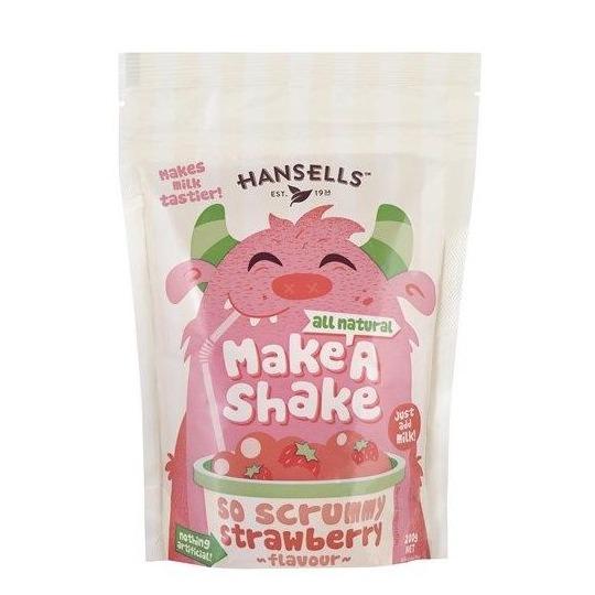 Hansells Make a Shake Strawberry Flavour Milk Mix 200g