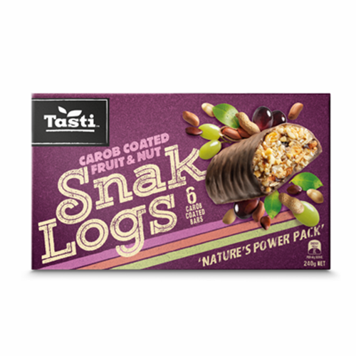 Tasti Snak Logs Carob Fruit/Nut 240g 6pk