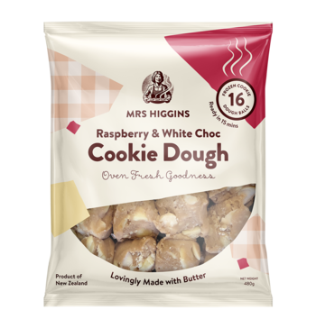 Mrs Higgins Raspberry And White Choc C Dough - 18 pk