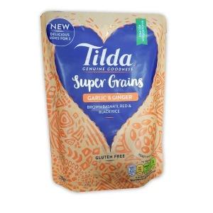 Tilda Super Grains Brown Basmati Red & Black Rice Garlic & Ginger 220g