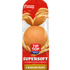 Tip Top Supersoft White Burger Buns - 6Pk