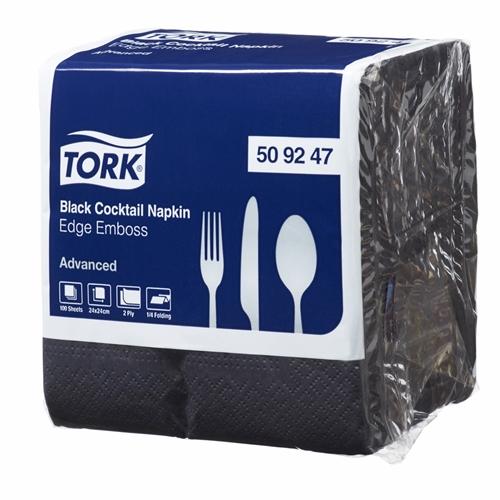 Tork Cocktail Napkin Black
